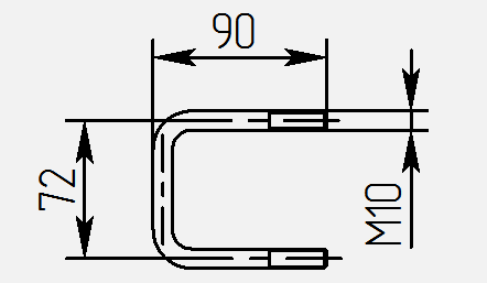Стремянка М10 крепления петли МЗСА 81771С.012 (014) 81772В.101