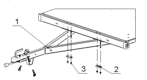 Дышло прицепа МЗСА 817730.012 (31.012, 32.012, 33.012), ширина 60мм, без оборудования