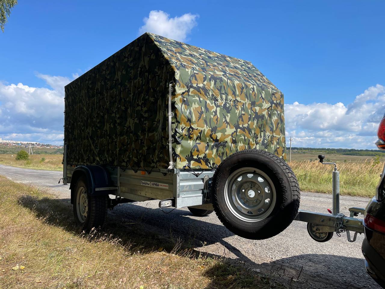 Усиленный прицеп 3,5м МЗСА 817717.025 с тентом камуфляж
