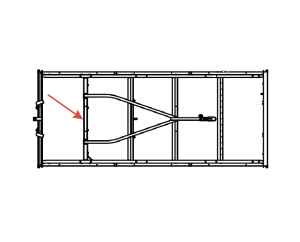 Поперечина под крепление дышла прицепа МЗСА 817702, 817703, 817712, 817717, 817731, 817732 (012, 015, 022, 025)