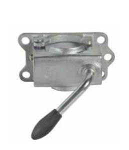 Хомут опорного колеса прицепа D48, 250 кг, с прямой ручкой, Winterhoff KLE 48-G (чугун)