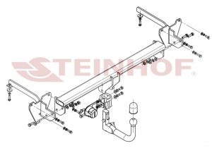 Фаркоп Фиат (FIAT) Doblo, Maxi, кроме CNG 2010-2022, Opel Combo L1,L2, CNG 2012-2018 без подрезки бампера. Тип шара AV