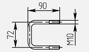 Стремянка М10 крепления петли МЗСА 81771С.012 (014) 81772В.101