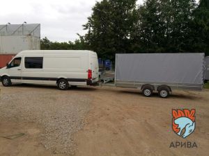 Прицеп двухосный МЗСА 817735.022 с установленным Тентом и Каракасом H 1500