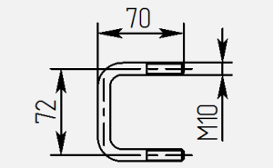 Стремянка М10 крепления опоры роликовой 60х40.04 к раме МЗСА 81771С.014