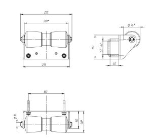 Килевой ролик 60x40