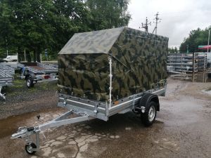 Тент КАМУФЛЯЖ под скобы для прицепа 271415С МЗСА 817705 исп.022, 817733 исп.022 Н1500 мм, Угол скоса - 45°, скобы-трос (Нужна установка скоб!!!)