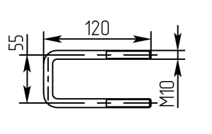 Стремянка М10 крепления кронштейна к раме МЗСА 817708, 81771А  исп.001 1С  исп.001-05 1D  исп.001-05