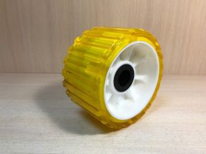Ролик опорный прицепа L75 D128 22 мм PVC желтый KNOTT ОРИГИНАЛ