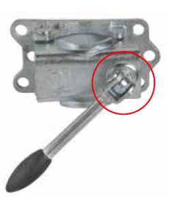 Хомут опорного колеса прицепа D48, с откидной ручкой, 250 кг Winterhoff KLE 48-GKK (чугун)