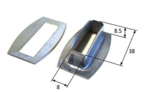 Люверс тента прицепа прямоугольный 38х8мм (в комплекте с ответной частью)