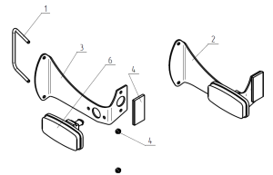 Фонарь габаритный прицепа МЗСА 81771G, 3G исп. 011, 013, 021, 023, в сборе с кронштейном левый
