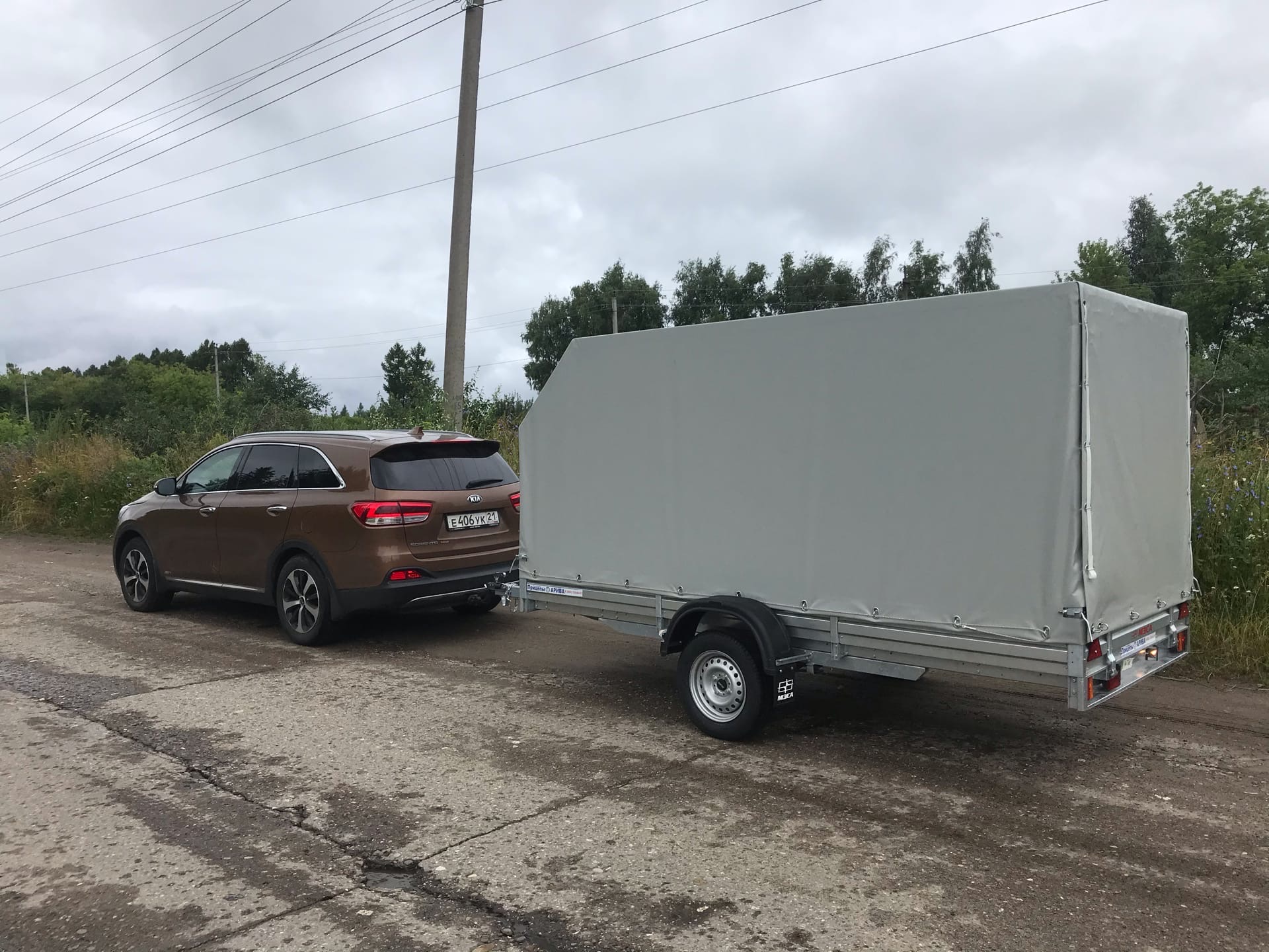 Прицеп для снегохода с ЕВРО тентом