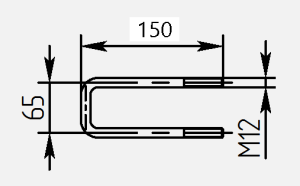 Стремянка М12 крепления оси прицепа МЗСА 822151 исп.501