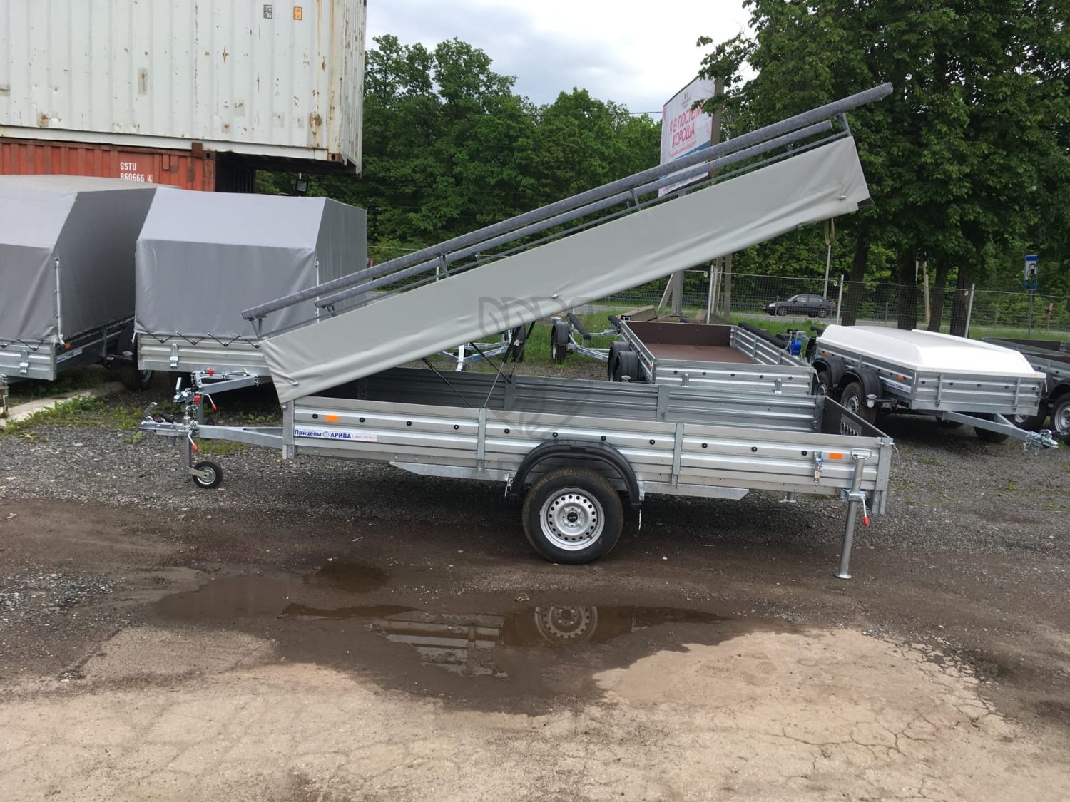 Стапель для лодки ПВХ откидной на прицеп МЗСА 817717.012