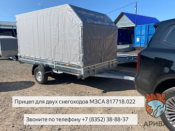 Прицеп для двух снегоходов МЗСА 817718. Два снегохода.