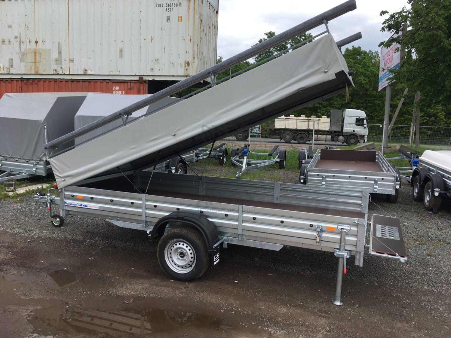 Стапель для лодки ПВХ откидной на прицеп МЗСА 817717.012