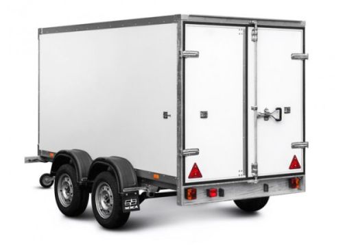 Прицеп фургон МЗСА 817784.001, Двухосный 3,5м с распашными воротами
