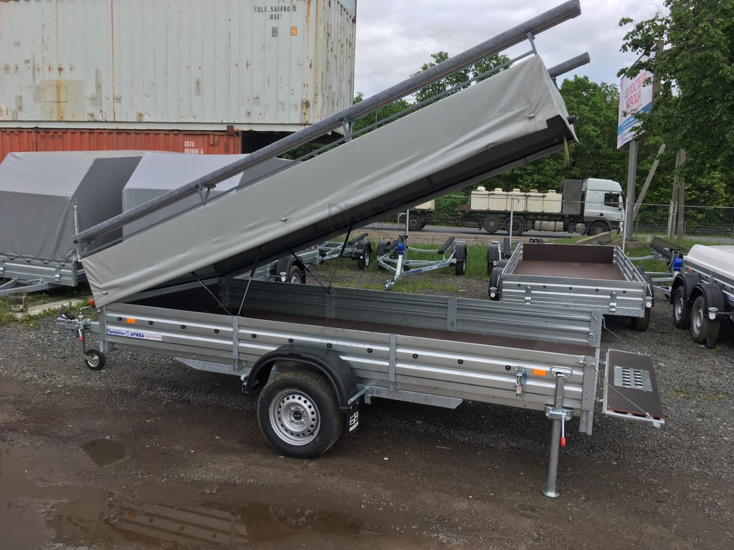 Стапель для лодки ПВХ откидной на прицеп МЗСА 817717.012