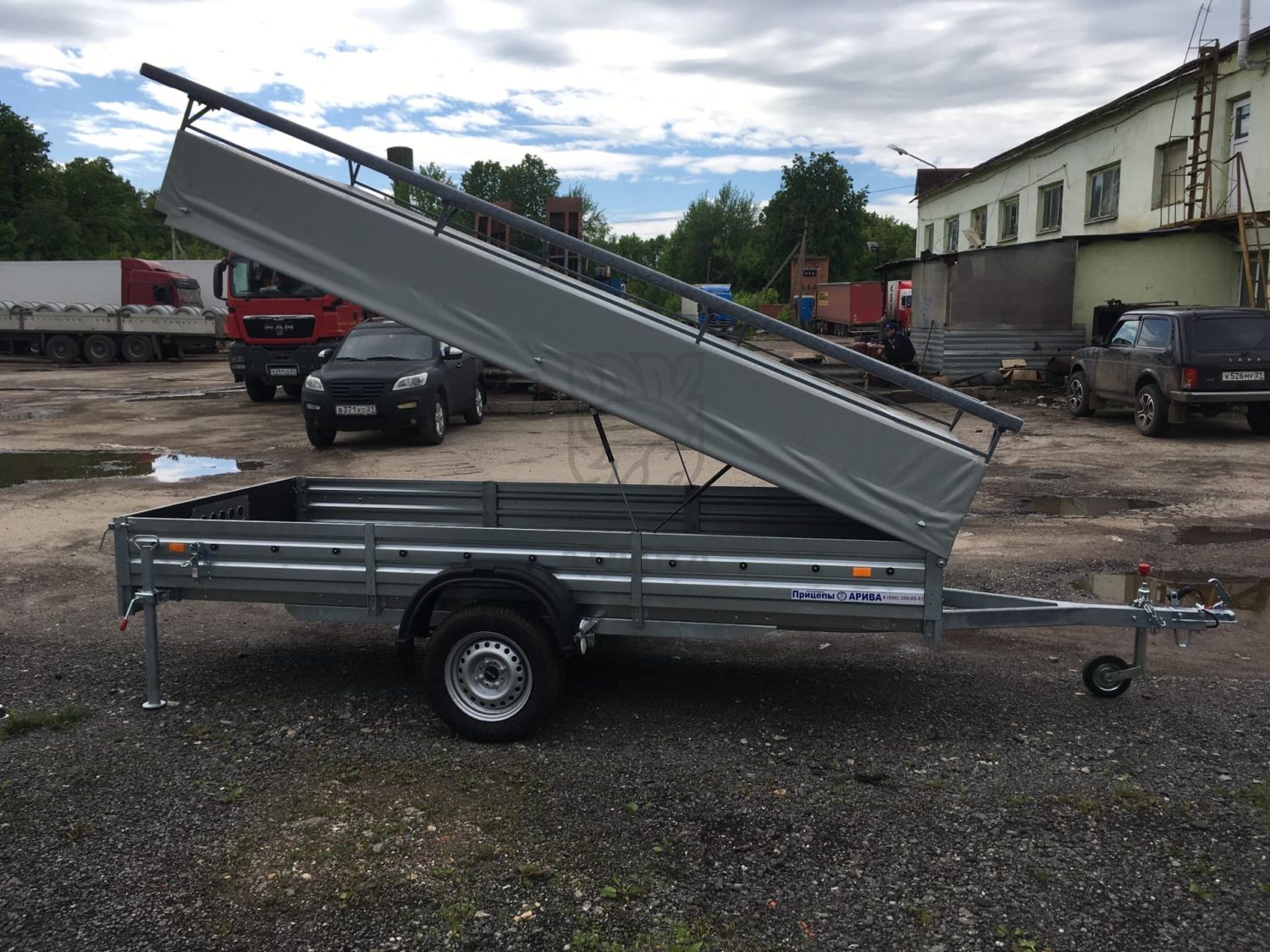 Стапель для лодки ПВХ откидной на прицеп МЗСА 817717.012